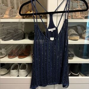 Parker beaded navy blue tank. Gorgeous, never worn and with tags!